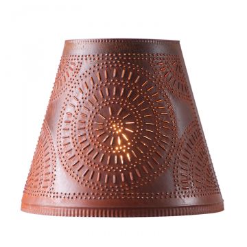 Country Tin And Fabric Lamp Shades, Primitive Lamp Shades
