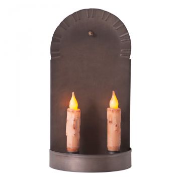 2-Candle Tin Colonial Sconce
