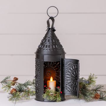 15-Inch Primitive Lantern in Smokey Black