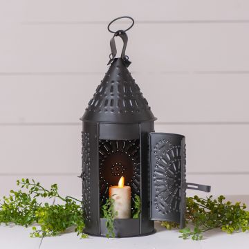15-Inch Primitive Lantern in Smokey Black