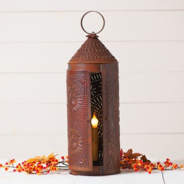 22-Inch Chimney Lantern in Rustic Tin
