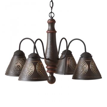 4-Arm Crestwood Wood Chandelier in Americana Espresso