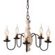 5-Arm Lancaster Wood Chandelier in Americana Vintage White