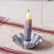 Tin Curly Cap Taper Candle Holders in Rustic White Wash - Set of 6