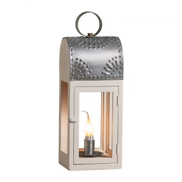 Wooden Lakeview Lantern in Rustic White