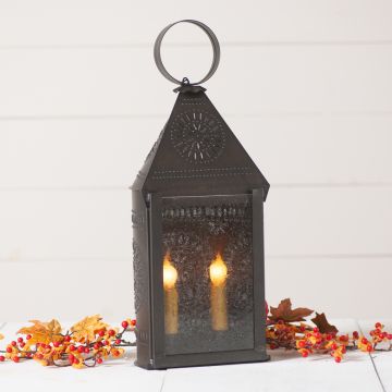 Hospitality Lantern with Chisel in Kettle Black