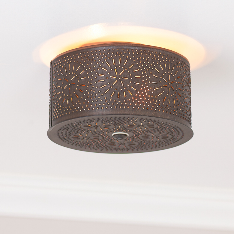 Round Ceiling Light with Chisel in Kettle Black
