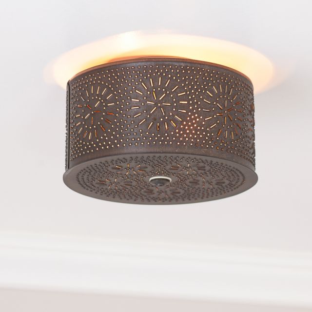 Round Ceiling Light with Chisel in Kettle Black