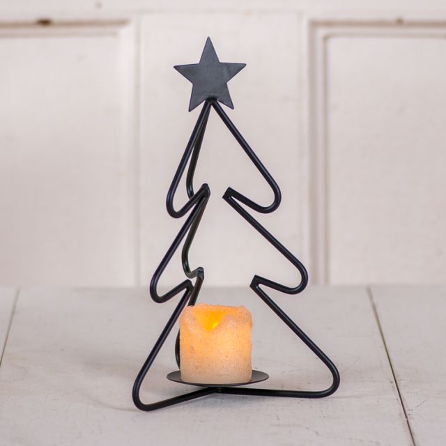 IRON TREE アイアンツリー　ブラック　キャンドルホルダー　クリスマス Wrought Iron Christmas Tree Votive/Tealight Holder | Irvins Tinware