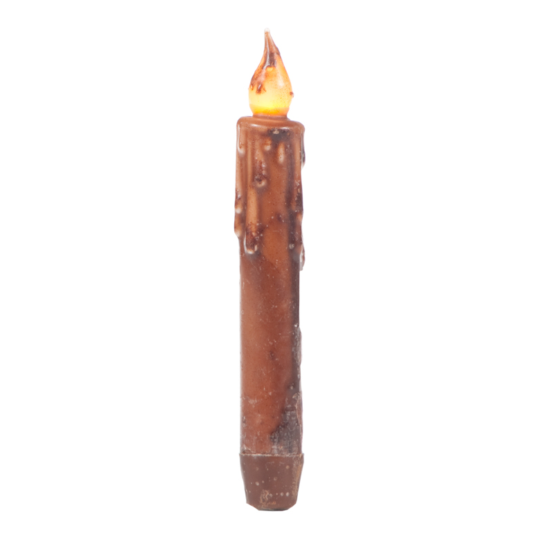 7-Inch Brown Battery Taper with Timer [pack of 6]