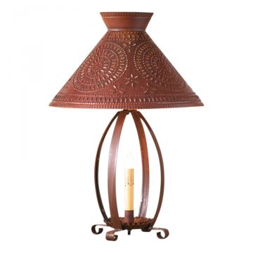 Betsy Ross Lamp with Chisel Shade in Rustic Tin