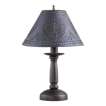 Butcher's Lamp in Americana Black with Textured Black Tin Shade
