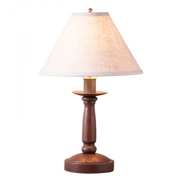 Butcher Lamp in Americana Red with Linen Fabric Shade