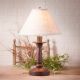 Butcher Lamp in Americana Red with Linen Fabric Shade