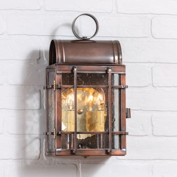 Carriage House Outdoor Wall Light in Solid Antique Copper - 2 Light
