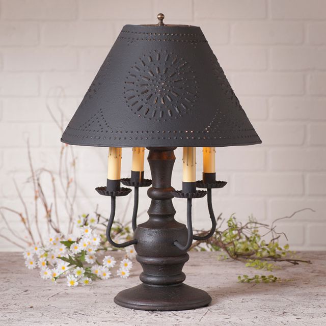 Cedar Creek Wood Table Lamp in Americana Black with Textured Metal