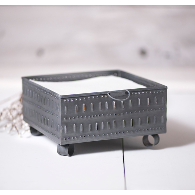Cheese Mold Napkin Holder in Antique Tin