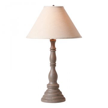 Davenport Wood Table Lamp in Earl Gray with Fabric Linen Shade