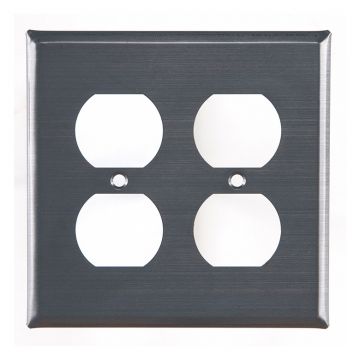Double Outlet Cover Unpierced in Country Tin