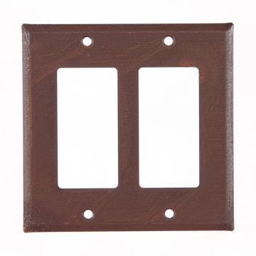 Double Rocker Cover Unpierced in Rustic Tin
