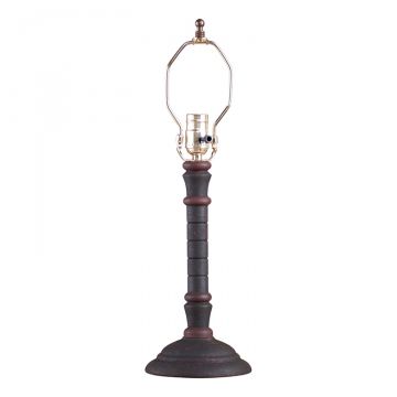 Gatlin Wood Table Lamp Base in Hartford Black with Red Stripe