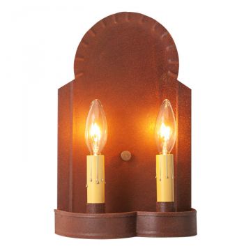 Hanover Double Wall Sconce in Rustic Tin