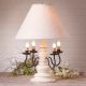 Harrison Lamp in Americana Vintage White with Linen Fabric Shade