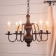 6-Arm Medium Chesterfield Wood Chandelier in Americana Black