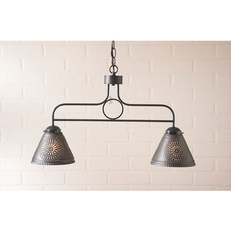 Medium Franklin Island Light with Chisel Design in Kettle Black