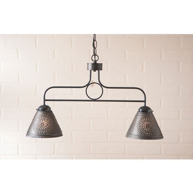 Medium Franklin Island Light with Chisel Design in Kettle Black