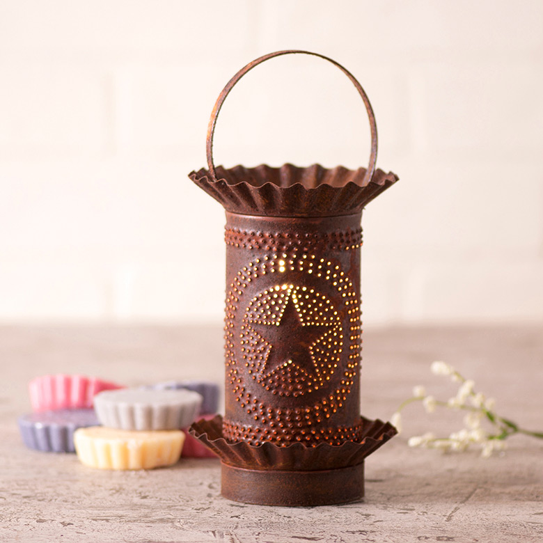 Mini Tartwarmer with Regular Star in Rustic Tin Irvins Tinware