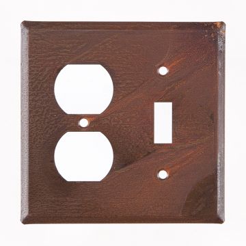 Outlet and Switch Cover Unpierced in Rustic Tin