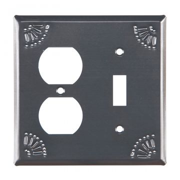 Outlet and Switch Cover with Chisel in Country Tin
