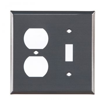 Single Outlet and Switch Unpierced Cover in Country Tin