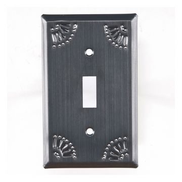 Irvins Tinware Double Outlet Cover Unpierced in Rustic Tin 