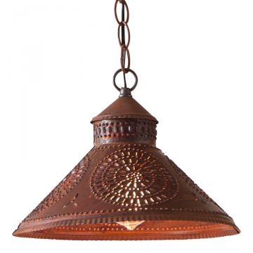 Stockbridge Shade Light with Chisel in Rustic Tin