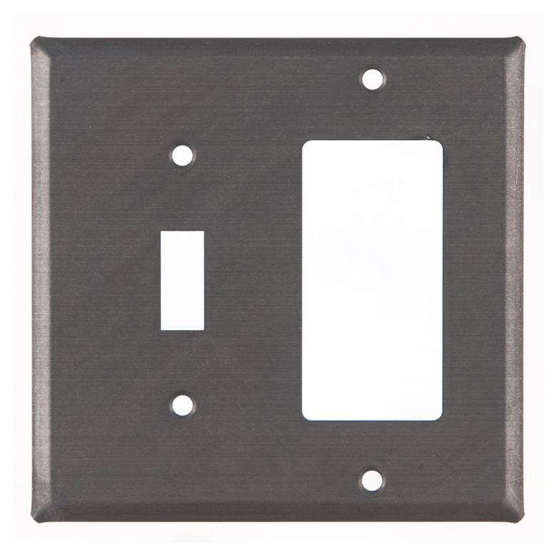 Switch and Rocker Cover Unpierced in Blackened Tin