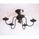 5-Light Thorndale Semi-Flush Mount Wood Ceiling Light in Black