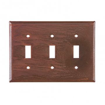Triple Switch Cover Unpierced in Rustic Tin
